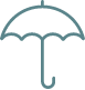 Animated family of three under umbrella icon